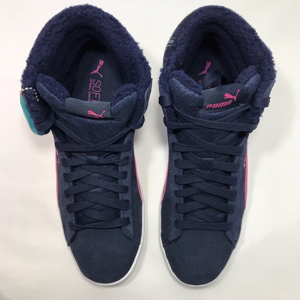 PUMA Vikky Mid Top Winter Magenta Shoes Sneakers - Picture 2 of 8